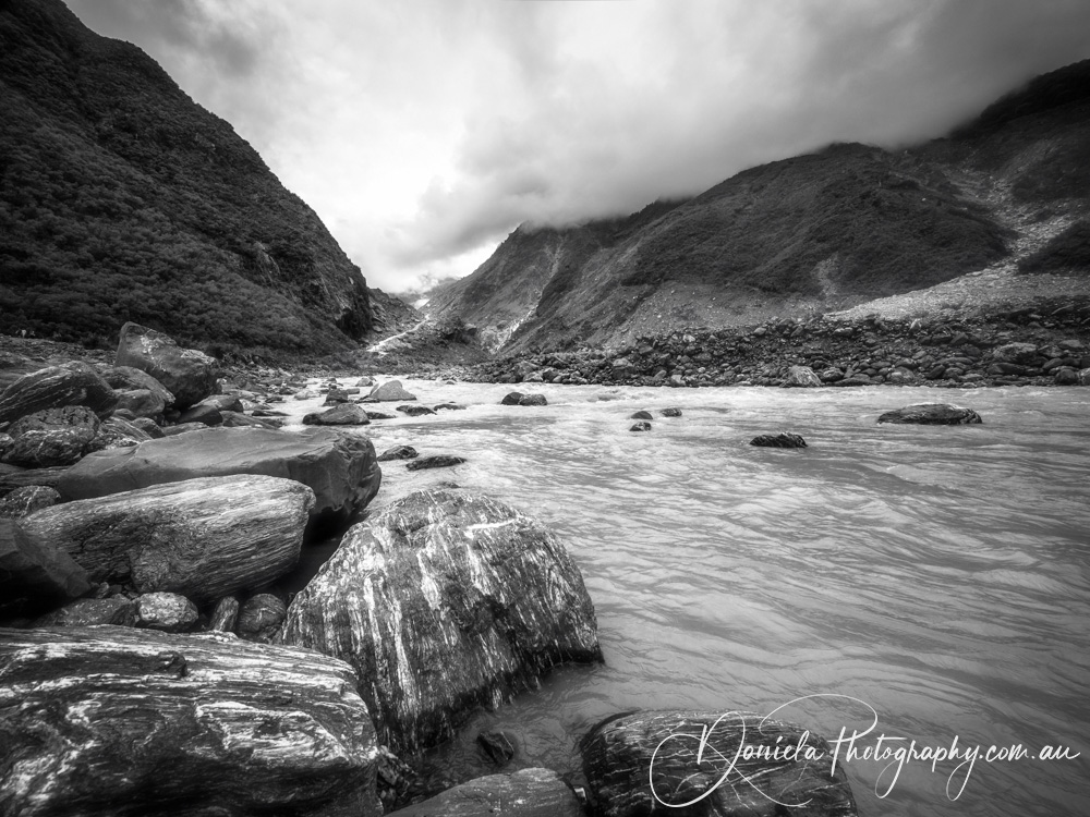 New Zealand Glacier View from Waiho River